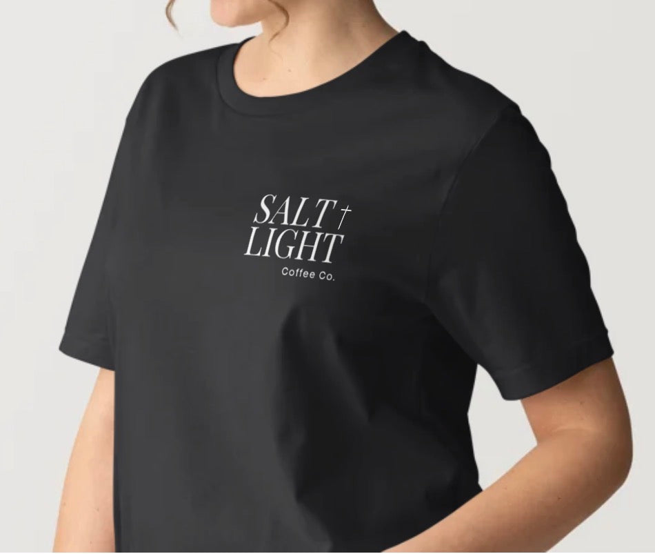 Salt and light screen printed shirt