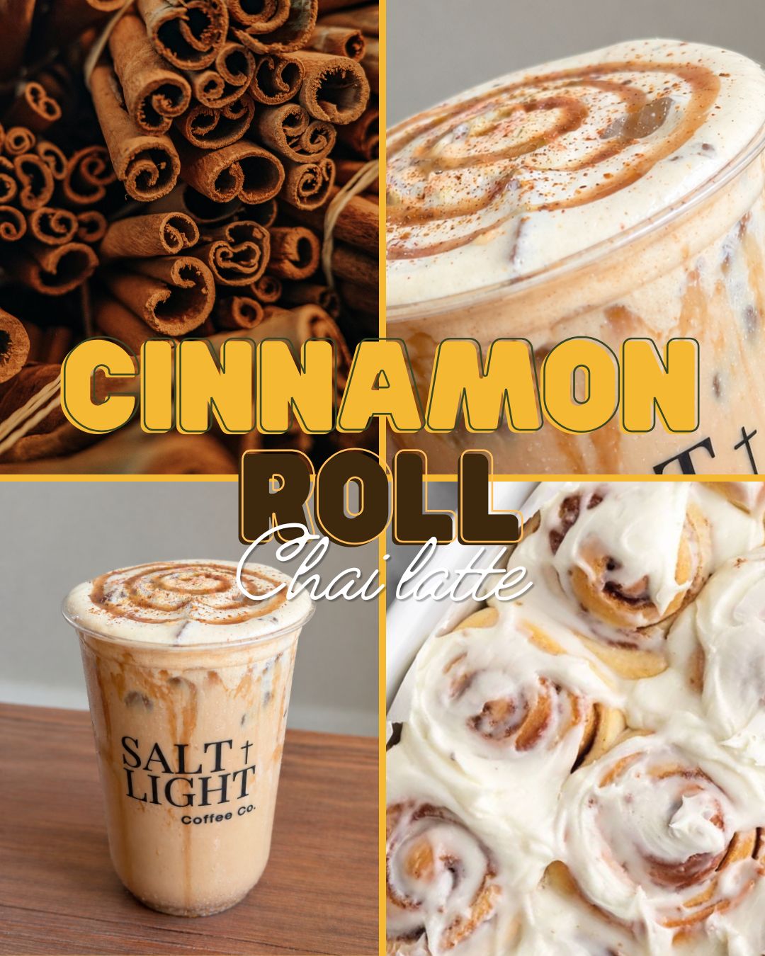 12oz  Cinnamon roll Chai Latte